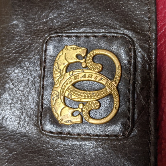 🌟Americana By Sharif Red Pebbled & Brown Leather Crossbody🌟 - Picture 3 of 16